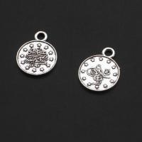 Pendentifs en alliage de zinc, Rond, couleur originale, 18mm, Environ 1000PC/sac, Vendu par sac