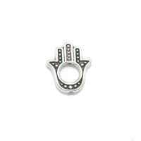 Zink Alloy Hamsa Vedhæng, Zinc Alloy, Hand, antik sølv farve forgyldt, du kan DIY, 50pc'er/Lot, Solgt af Lot