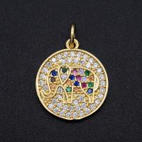 Cubic Zirconia Micro Pave Brass Pendant plated DIY & micro pave cubic zirconia mixed colors Sold By PC