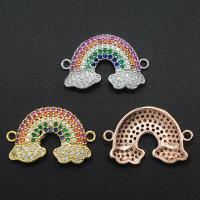 Kuutio Zirkonia Mikro Paven Messinki Connector, Pilvi, päällystetty, Rainbow design & tee-se-itse & Micro Pave kuutiometriä zirkonia, enemmän värejä valinta, Myymät PC