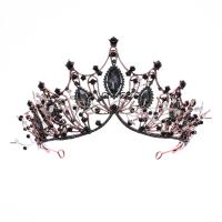 Tiaraer, Zinc Alloy, Crown, forgyldt, for kvinde & med rhinestone, flere farver til valg, 157x76mm, Solgt af PC