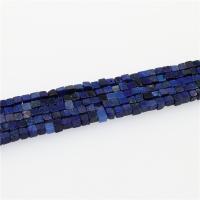 Lapis lazuli perler, Cube, poleret, lapis lazuli, 4x4mm, Ca. 86pc'er/Strand, Solgt Per Ca. 15.35 inch Strand