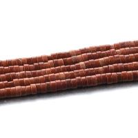 Malachiet kralen, Rond plat, gepolijst, rood, 3x6mm, Per verkocht Ca 15.35 inch Strand