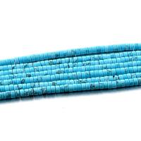 Χάντρες Turquoise, Μαύρο Vein Τυρκουάζ, Flat Γύρος, γυαλισμένο, μπλε, 2x4mm, Sold Per Περίπου 15.35 inch Strand