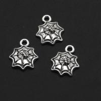 Pendentifs en alliage de zinc, toile d'araignée, couleur originale, 15mm, Environ 1000PC/sac, Vendu par sac