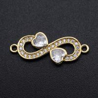 Kubik Zirkonium mikro bana Mässing Kontaktdon, plated, DIY & micro bana cubic zirconia, blandade färger, 11x24mm, Säljs av PC