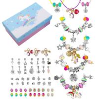 Kinderen DIY String parels Set, Zinc Alloy, met Lampwork, plated, Meisje, 148x84x50mm, Lengte Ca 17.7 inch, Verkocht door Stel