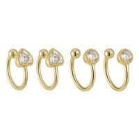 925 sterline d'argento Clip orecchino, placcato, stili diversi per la scelta & per la donna & con strass, 10mm, Venduto da coppia