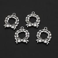 Zinc Alloy Christmas Pendants Christmas Wreath original color 25mm Approx Sold By Bag