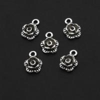 Zinc Alloy Flower Pendler, oprindelige farve, 13mm, Ca. 1000pc'er/Bag, Solgt af Bag