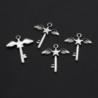 Zinc Alloy Key Pendler, Nøgle, oprindelige farve, 25mm, Ca. 1000pc'er/Bag, Solgt af Bag