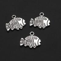 Pendentifs en alliage de zinc, poisson, couleur originale, 17mm, Environ 1000PC/sac, Vendu par sac