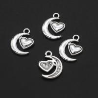 Zinc Alloy Heart Pendants Moon original color 17mm Approx Sold By Bag