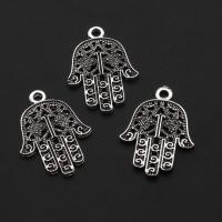 Sinc Alloy Hamsa Pendants, Hand, dath bunaidh, 28mm, Thart 500ríomhairí pearsanta/Mála, Díolta De réir Mála