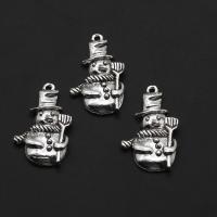 Pendentifs en alliage de zinc, bonhomme de neige, couleur originale, 27mm, Environ 333PC/sac, Vendu par sac