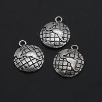 Pendentifs en alliage de zinc, Globe, couleur originale, 24mm, Environ 500PC/sac, Vendu par sac