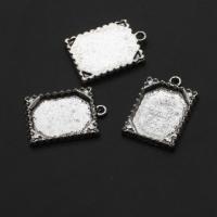 Zinc Alloy Pendant Cabochon Setting Rectangle original color 24mm Approx Sold By Bag