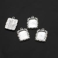 Zinc Alloy Pendant Cabochon Setting Square original color 26mm Approx Sold By Bag