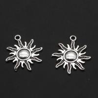 Sinc Alloy Pendants, Sun, dath bunaidh, 28mm, Thart 333ríomhairí pearsanta/Mála, Díolta De réir Mála