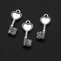 Zinc Alloy Key Pendler, Nøgle, oprindelige farve, 25mm, Ca. 500pc'er/Bag, Solgt af Bag