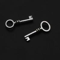 Zinc Alloy Key Pendler, Nøgle, oprindelige farve, 25mm, Ca. 1000pc'er/Bag, Solgt af Bag