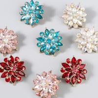 Rhinestone Earring Zinc Alloy fashion jewelry & for woman & with rhinestone Sold By Pair