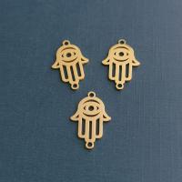 Rustfrit stål Connector, Stainless Steel, Hamsa, forgyldt, mode smykker, flere farver til valg, nikkel, bly & cadmium fri, 16x1.20x24mm, Solgt af PC