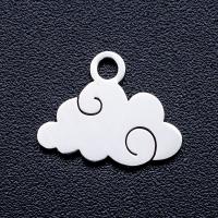 Edelstahl Schmuck Anhänger, Wolke, plattiert, DIY, Silberfarbe, 9x12mm, 10PCs/Tasche, verkauft von Tasche