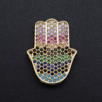 Kubisk Zirconia Micro Pave Messing Perler, Hand, forgyldt, du kan DIY & Micro Pave cubic zirconia, flere farver til valg, Solgt af PC