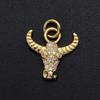 Cubic Zirconia Micro Pave bronze Pingente, cobre, banhado, DIY & micro pavimento em zircônia cúbica, cores misturadas, 14x14mm, vendido por PC