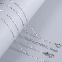 925 Sterling Silver Necklace Chain platinum plated & oval chain & for man 1.20mm Sold By Strand