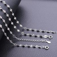 925 Sterling hopea Kaulakoru Chain, platinoidut, pituuden valinta & Unisex, Myymät Strand