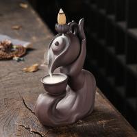 Backflow Incense Burner Purple Clay plated for home and office & durable Sold By PC