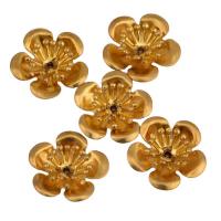 Terminales de Metal, Flor, dorado, 17x0.40mm, 100PCs/Bolsa, Vendido por Bolsa