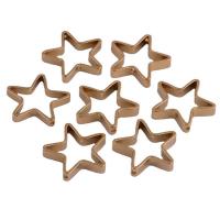 Conectores de Metal, Estrella, perforado doble, dorado, 22x4x0.90mm, 100PCs/Bolsa, Vendido por Bolsa