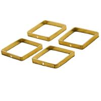 Brass Korut Riipukset, Messinki, Square, kultainen, 25x25x4mm, 100PC/laukku, Myymät laukku