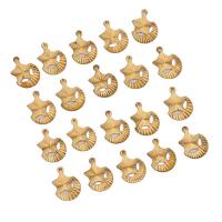 Messing Schmuck Anhänger, Mond und Sterne, plattiert, goldfarben, 11.90x9.70x0.60mm, 100PCs/Tasche, verkauft von Tasche