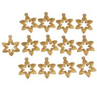 Messing Schmuck Anhänger, Blatt, goldfarben, 14x0.40mm, 100PCs/Tasche, verkauft von Tasche