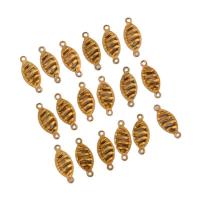 Conector de jóias de bronze, cobre, banhado, dourado, 10.70x4.50x0.30mm, 100PCs/Bag, vendido por Bag