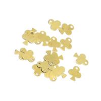 Messing Schmuck Anhänger, plattiert, goldfarben, 8.90x7.20x0.30mm, 100PCs/Tasche, verkauft von Tasche