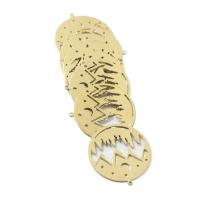 Hollow pendenti in ottone, Cerchio, placcato, cavo, dorato, 30x32.30x0.80mm, 100PC/borsa, Venduto da borsa