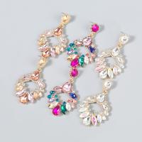 Rhinestone Earring Zinc Alloy fashion jewelry & for woman & with glass rhinestone & with rhinestone Sold By Pair