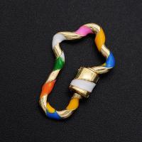 cobre Dane-se o Carabiner Lock Charms., banhado, DIY & esmalte, multi colorido, 16x25mm, vendido por PC