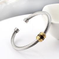 Stainless Steel Cuff Bangle, a nő, több színt a választás, 58x48mm, Hossz 18 cm, 5PC-k/Bag, Által értékesített Bag