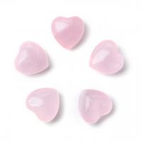 Rose Quartz Dekoration, Heart, naturlig, lyserød, 15x15mm, Solgt af PC