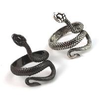 Zinc Alloy Cuff fingerring, Snake, forgyldt, Justerbar & Unisex, flere farver til valg, 10pc'er/Lot, Solgt af Lot