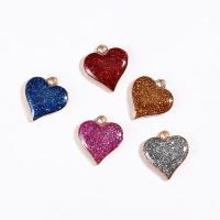 Zink legering emalje vedhæng, Zinc Alloy, Heart, forgyldt, flere farver til valg, 16x17mm, 100pc'er/Lot, Solgt af Lot