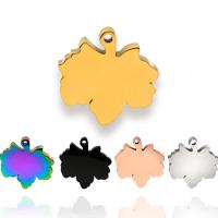 Roestvrij stalen sieraden Hangers, Roestvrij staal, Maple Leaf, plated, mode sieraden, meer kleuren voor de keuze, nikkel, lood en cadmium vrij, 14.30x1.50x15mm, Verkocht door PC