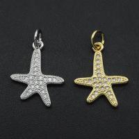 Ciúbach Zirconia siogairlín Micrimhilseogra réiteodh Prás, Starfish, plátáilte, DIY & micrea réiteach zirconia ciúbach, dathanna níos mó le haghaidh rogha, 18.90x13.70mm, Díolta De réir PC