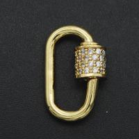 Messing Schrauben Sie Karabiner Lock Charme, plattiert, DIY & Micro pave Zirkonia, keine, verkauft von PC